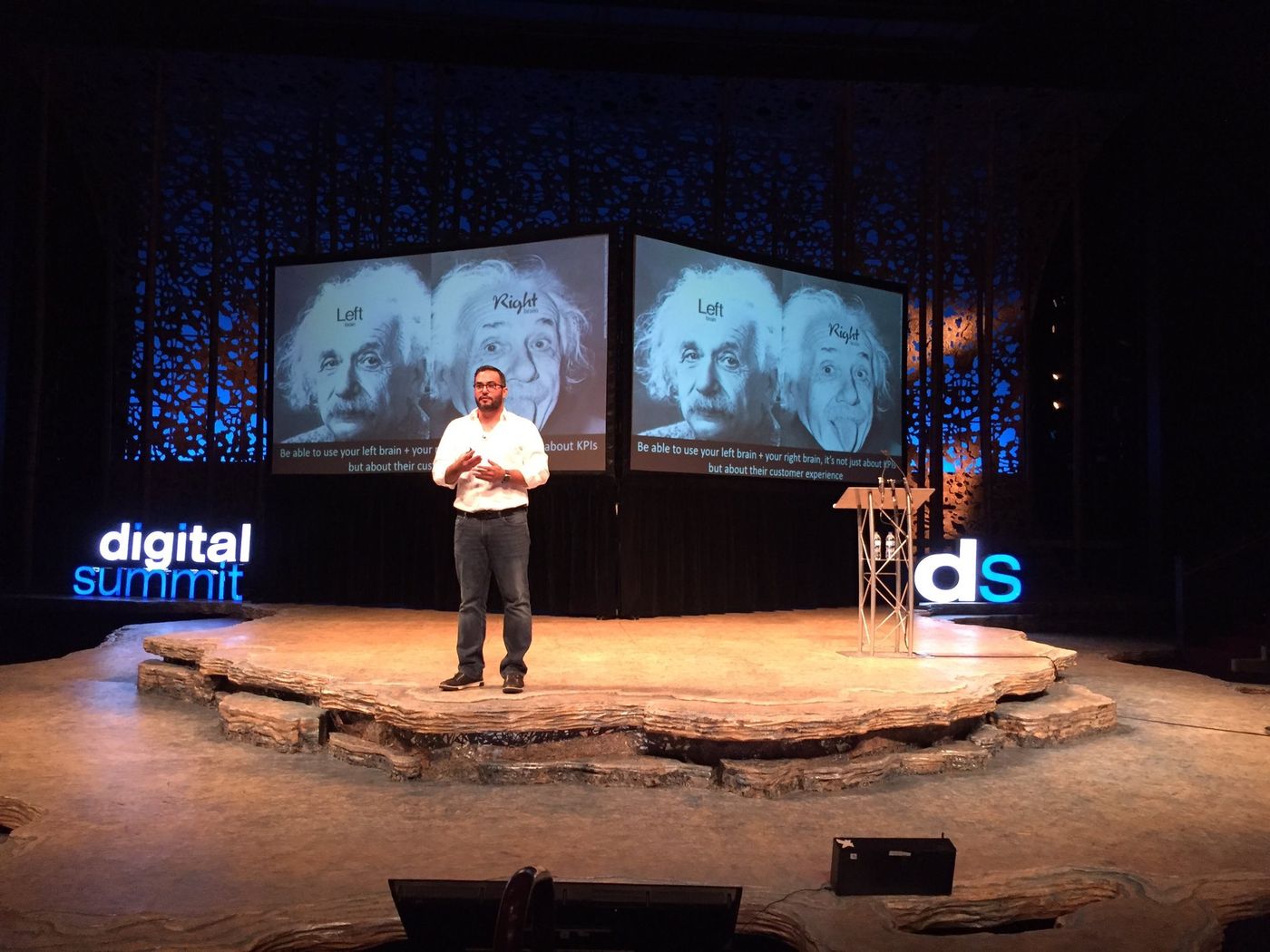Dr. Jeremy Roberts on stage at Digital Summit