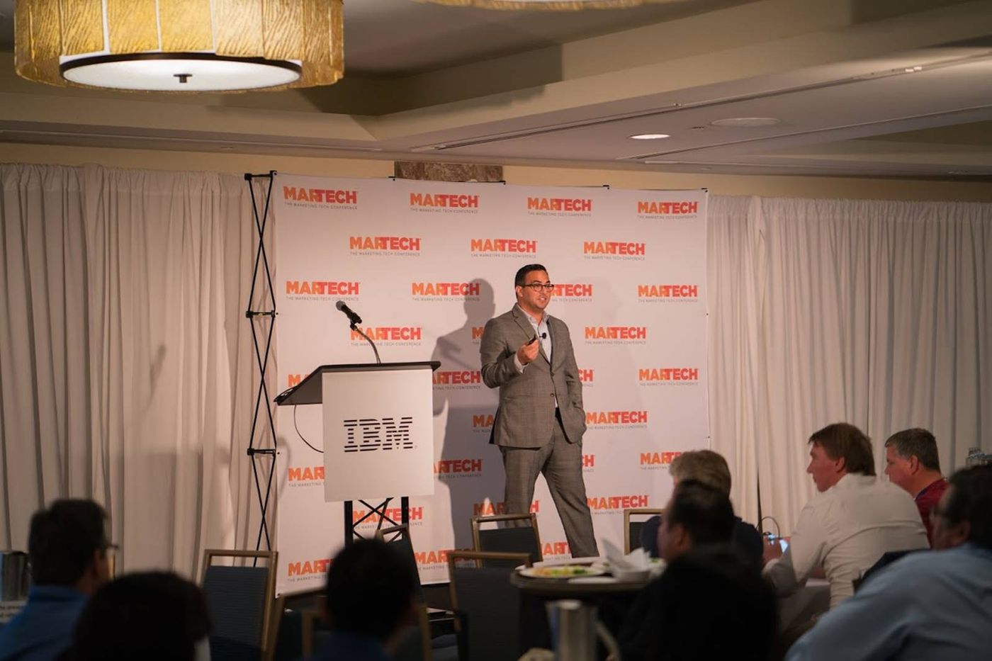 Dr. Jeremy Roberts presenting for IBM at the MarTech Conference